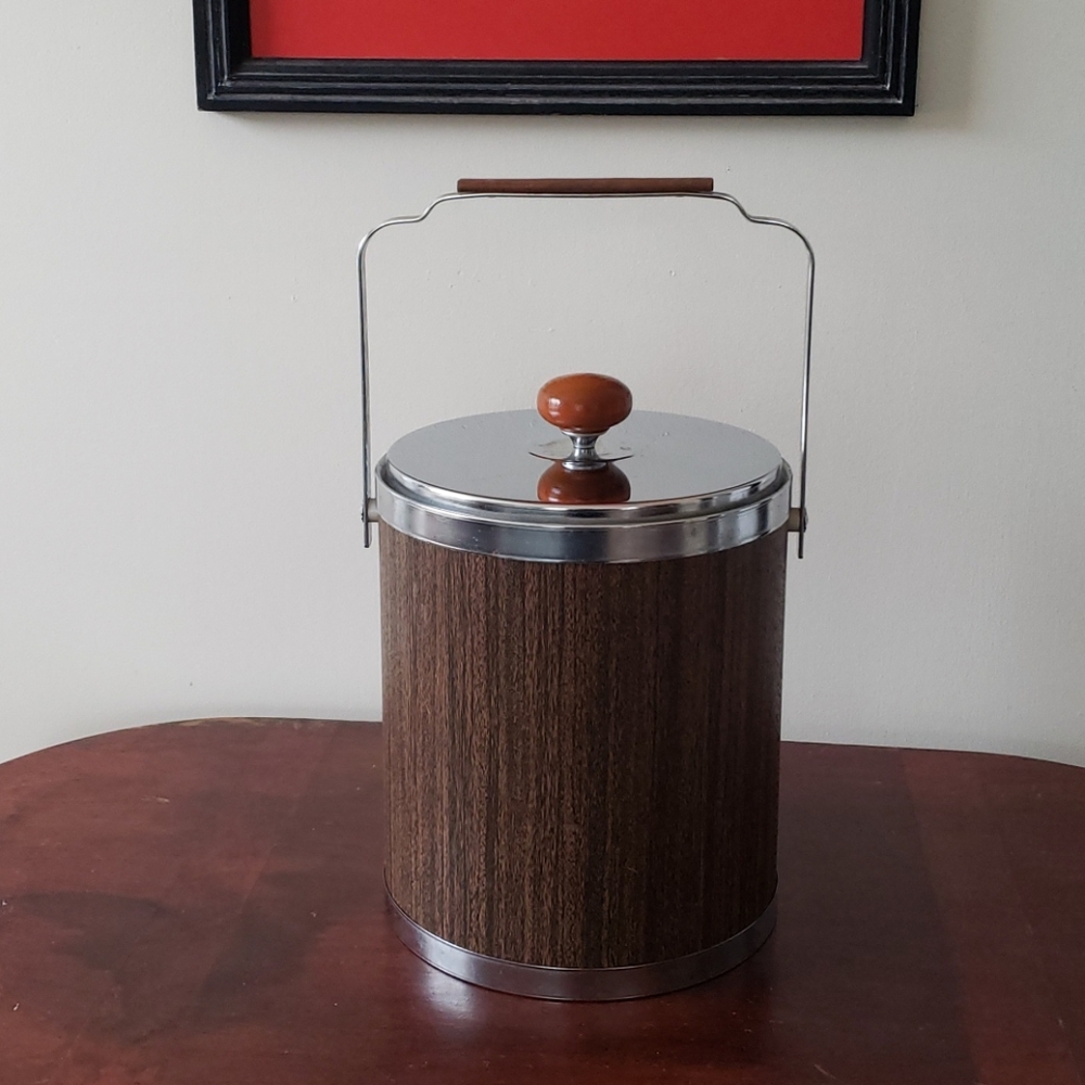 Vintage Kromex Ice Bucket & Vollrath Tongs